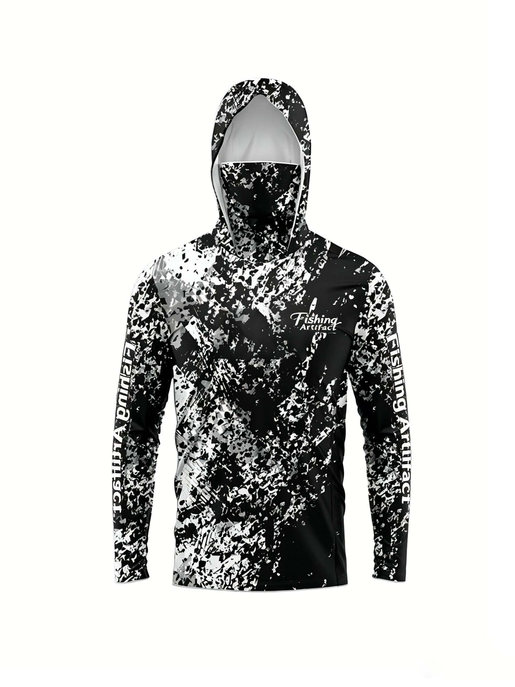 Sports Mask Breathable - Herren Sommer 3D-gedruckter Angel-Hoodie mit Gesichtsmaske
